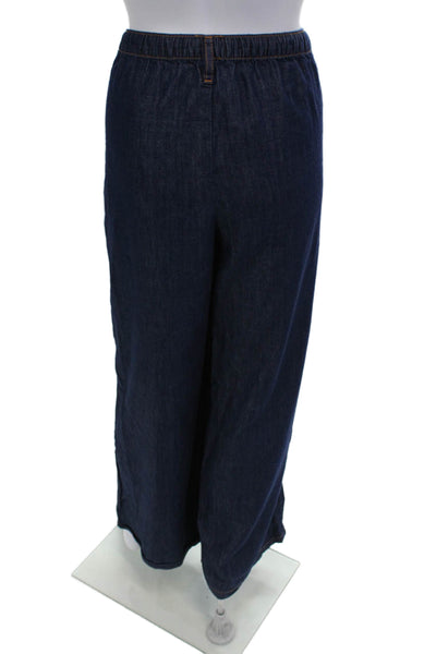 Zara Women Jogger Pants Dark Blue Drawstring Cotton Blend Size L