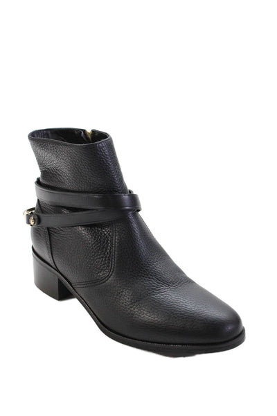 L.K. Bennett Womens Zip Lined Gold Tone Hardware Booties Black Size EUR 38.5