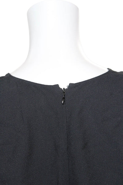 Stella McCartney Women Black Tunic Blouse 3/4 Sleeve Zip Viscose Size 40