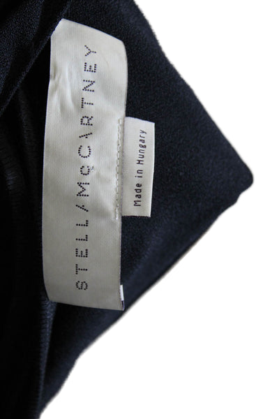 Stella McCartney Women Black Tunic Blouse 3/4 Sleeve Zip Viscose Size 40