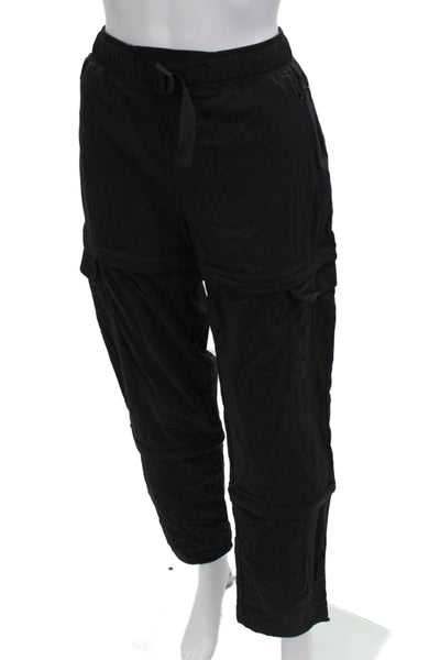 Athleta Unisex Black Army Cargo Windbreaker Pants Buckle Size 6