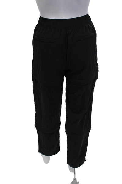 Athleta Unisex Black Army Cargo Windbreaker Pants Buckle Size 6