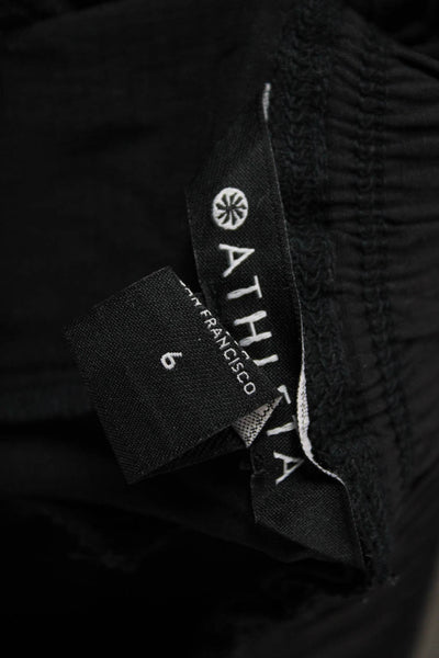 Athleta Unisex Black Army Cargo Windbreaker Pants Buckle Size 6