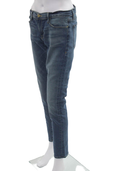 Frame Womens Skinny Ankle Cropped Jeans High Rise Blue Size 28