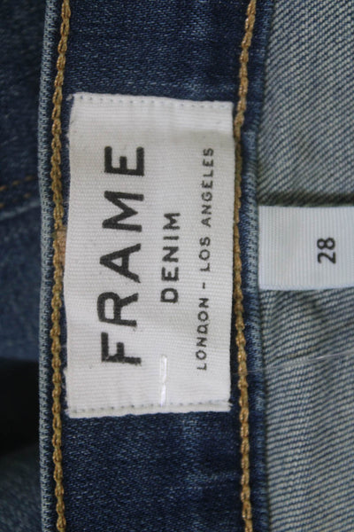 Frame Womens Skinny Ankle Cropped Jeans High Rise Blue Size 28