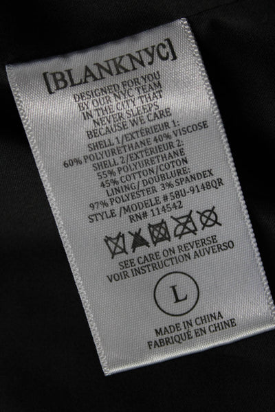 BLANKNYC Womens Black Biker Motorcycle Jacket Collared Snap Size L