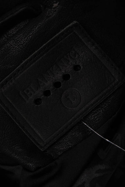 BLANKNYC Womens Black Biker Motorcycle Jacket Collared Snap Size L