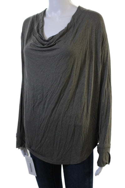 Majestic Filatures Womens Jersey Long Sleeve Top Dark Gray Viscose Size 4