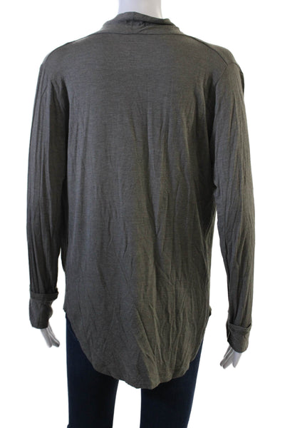 Majestic Filatures Womens Jersey Long Sleeve Top Dark Gray Viscose Size 4
