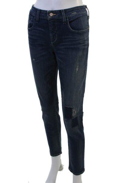 Pilcro Anthropologie Womens Ankle Skinny Jeans Dark Blue Size 30