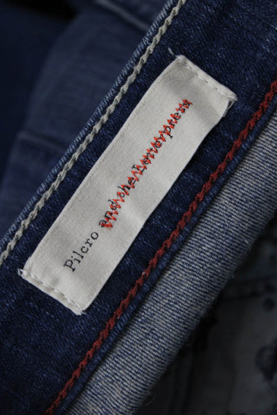 Pilcro Anthropologie Womens Ankle Skinny Jeans Dark Blue Size 30