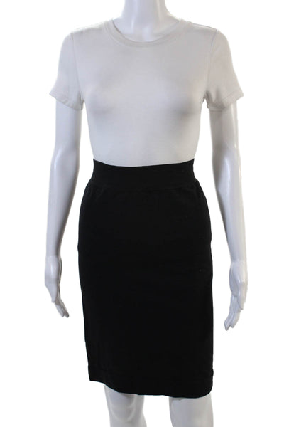 Hard Tail Women Black Straight Pencil Knee Length Skirt Suplex Lycra Size S