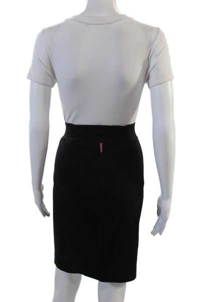 Hard Tail Women Black Straight Pencil Knee Length Skirt Suplex Lycra Size S