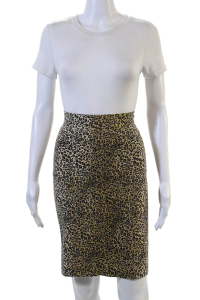 Hard Tail Women Beige Animal Print Straight Pencil Skirt Size S