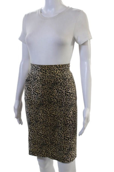Hard Tail Women Beige Animal Print Straight Pencil Skirt Size S