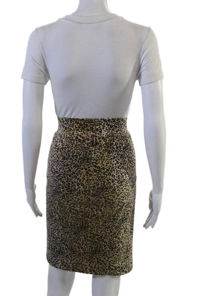 Hard Tail Women Beige Animal Print Straight Pencil Skirt Size S