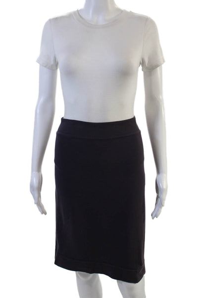 Hard Tail Women Straight Pencil Skirt Black Supplex Lycra Knee Length Size S