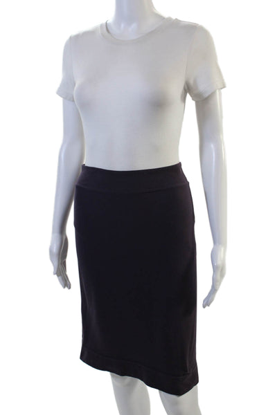 Hard Tail Women Straight Pencil Skirt Black Supplex Lycra Knee Length Size S
