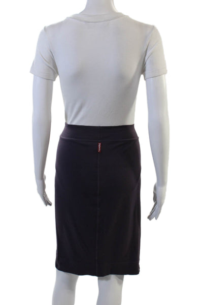 Hard Tail Women Straight Pencil Skirt Black Supplex Lycra Knee Length Size S