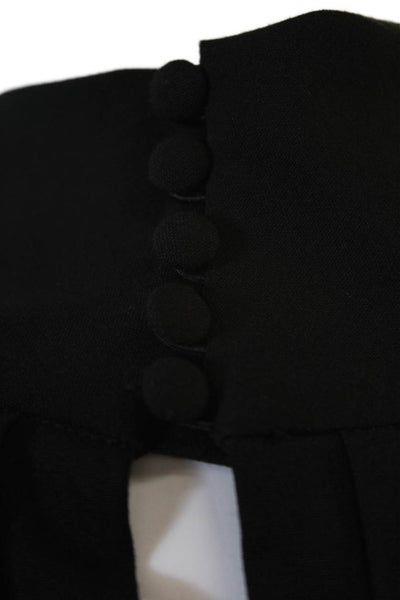 Marc New York Women Black Sheath Dress High Neck Sleeveless Long Button Size 6