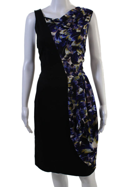 BCBG Max Azria Women Sheath Dress Black Sleeveless Knee Length Zip Size 10