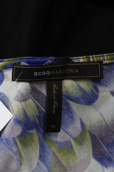 BCBG Max Azria Women Sheath Dress Black Sleeveless Knee Length Zip Size 10