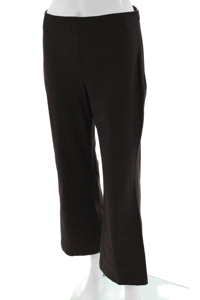 Theory Women Dress Pants Brown Polyester Blend Zip Classic Size 4