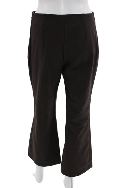 Theory Women Dress Pants Brown Polyester Blend Zip Classic Size 4