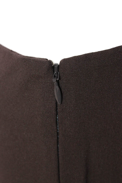 Theory Women Dress Pants Brown Polyester Blend Zip Classic Size 4