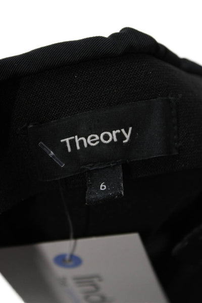 Theory Womens Black Ankle Dress Pants Solid Polyester Elastane Size 6