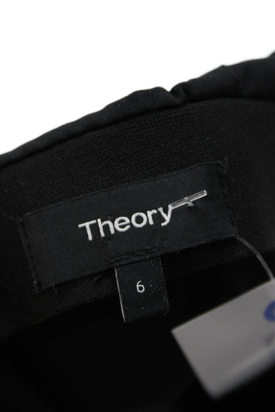 Theory Womens Ankle Dress Pants Black Zip 28in Inseam Size 6