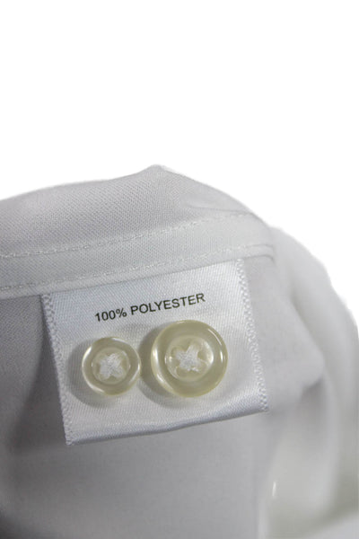 Peter Millar Mens Button-Down Dress Shirt White Polyester Long Sleeve Size XL