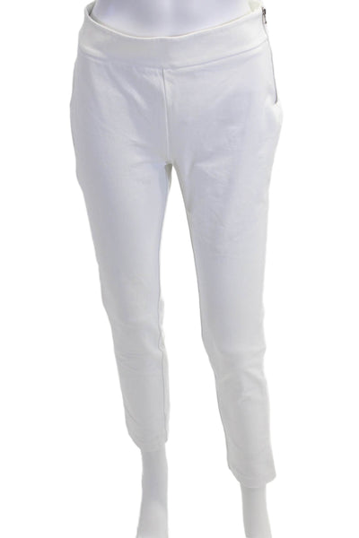 Kobi Halperin Women Ankle Cropped White Pants Zip Cotton Blend Size 4