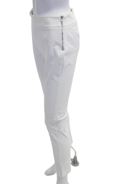 Kobi Halperin Women Ankle Cropped White Pants Zip Cotton Blend Size 4