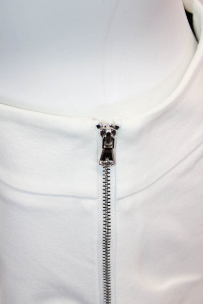 Kobi Halperin Women Ankle Cropped White Pants Zip Cotton Blend Size 4