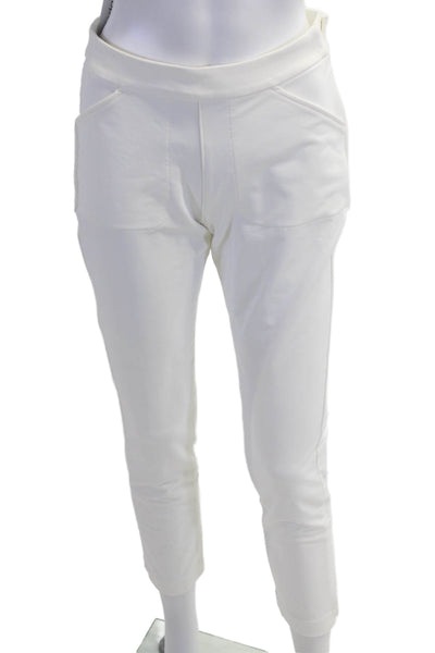 Peter Millar Women Cropped Ankle Pants White Zip Nylon Spandex Size 2