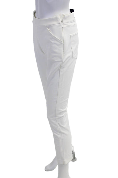 Peter Millar Women Cropped Ankle Pants White Zip Nylon Spandex Size 2