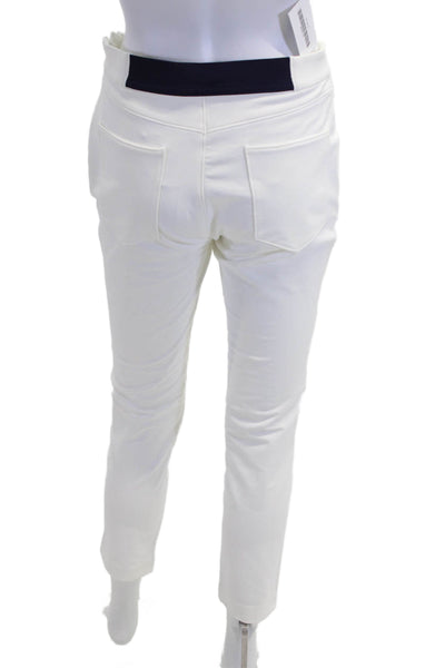 Peter Millar Women Cropped Ankle Pants White Zip Nylon Spandex Size 2