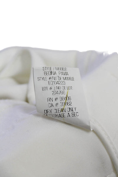 Theory Women Cropped Ankle Dress Pants White Cotton Blend Size 4