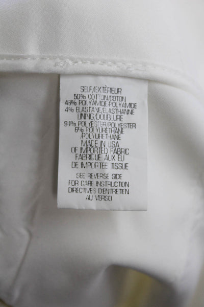 Theory Women Cropped Ankle Dress Pants White Cotton Blend Size 4