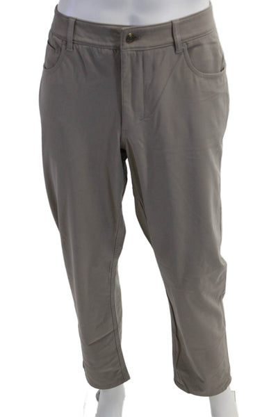 Johnnie-o Mens Gray Chino Khaki Pants Button Polyester Size 35