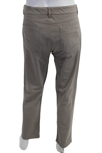 Johnnie-o Mens Gray Chino Khaki Pants Button Polyester Size 35