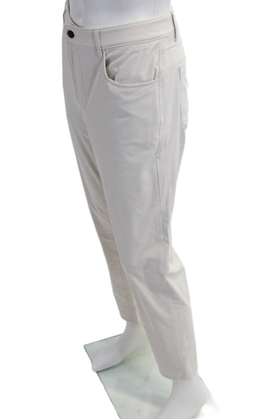 Johnnie-o Mens Chino Pants Beige Button 100% Polyester Size 35
