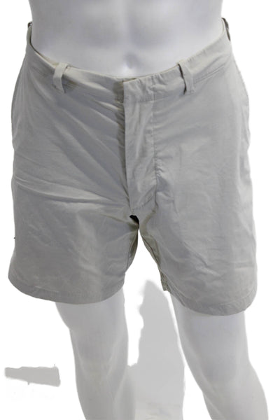 J Crew Mens Chino Shorts Beige Button Closure Size 35