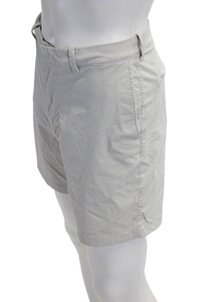 J Crew Mens Chino Shorts Beige Button Closure Size 35