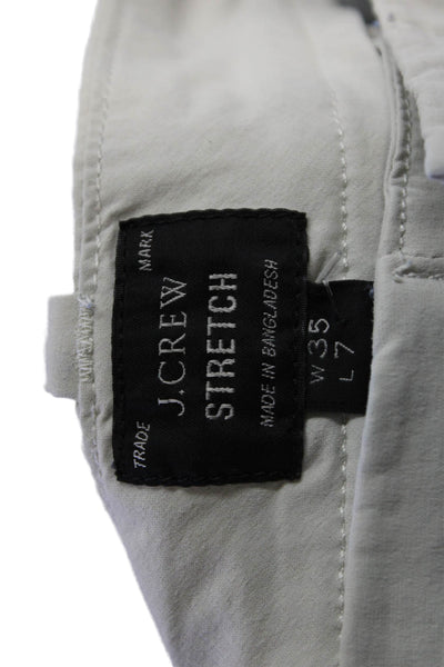 J Crew Mens Chino Shorts Beige Button Closure Size 35