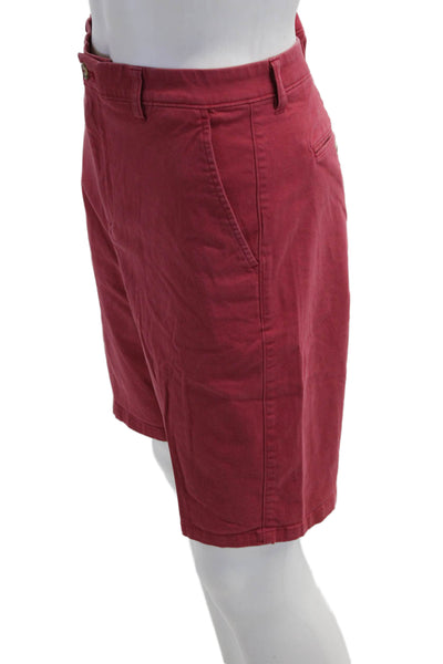 Johnnie-o Mens Red Chino Shorts Cotton Spandex Button Size 35