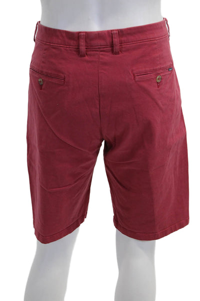 Johnnie-o Mens Red Chino Shorts Cotton Spandex Button Size 35