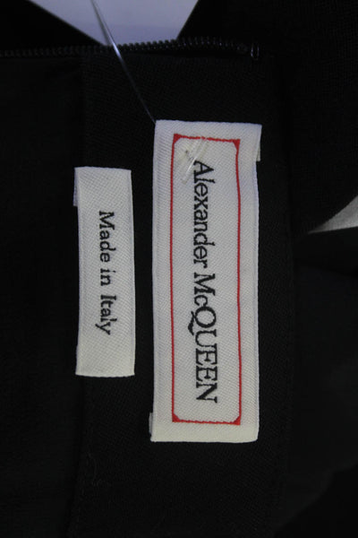 Alexander McQueen Womens Black Wool Straight Pencil Skirt Knee Length Size 44