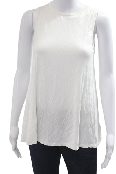 Cooperative Womens Tunic Tank White Rayon Spandex Crew Neck Sleeveless Size XS